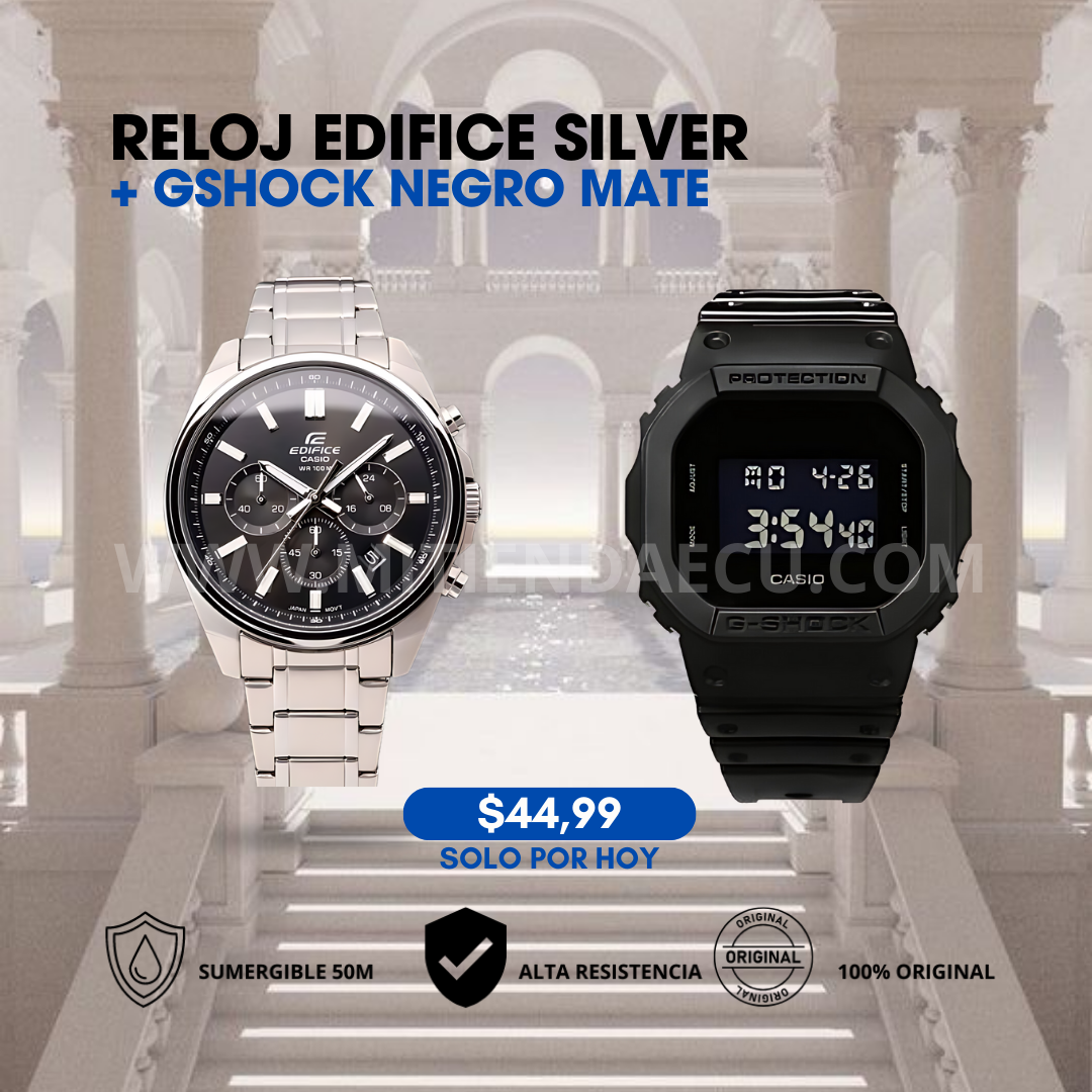 CASIO EDIFICE + CASIO GSHOCK NEGRO MATE | PREMIUM COLLECTION