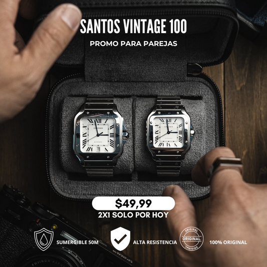 CARTIER SANTOS 100 | VINTAGE SILVER PARA PAREJAS